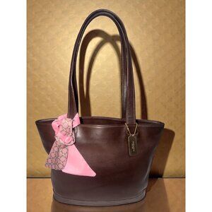 VTG Coach Bleecker Bucket Tote 9302 Mahogany Leather Shoulder Bag 90s USA